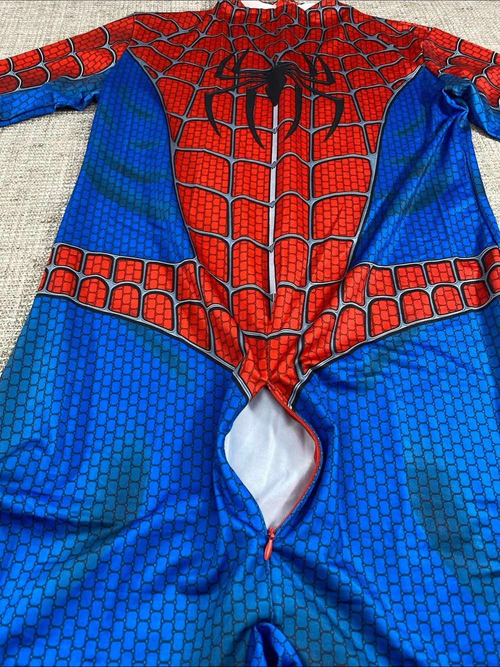 Mens Spider-Inspired Red & Blue Face Mask Costume Set Spider-Man large new
